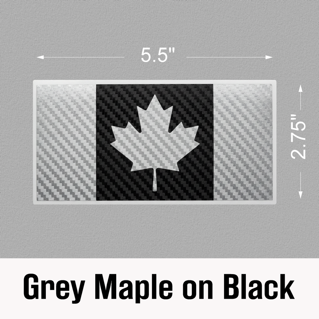 Canada Flag Vinyl Decal, Carbon Fiber