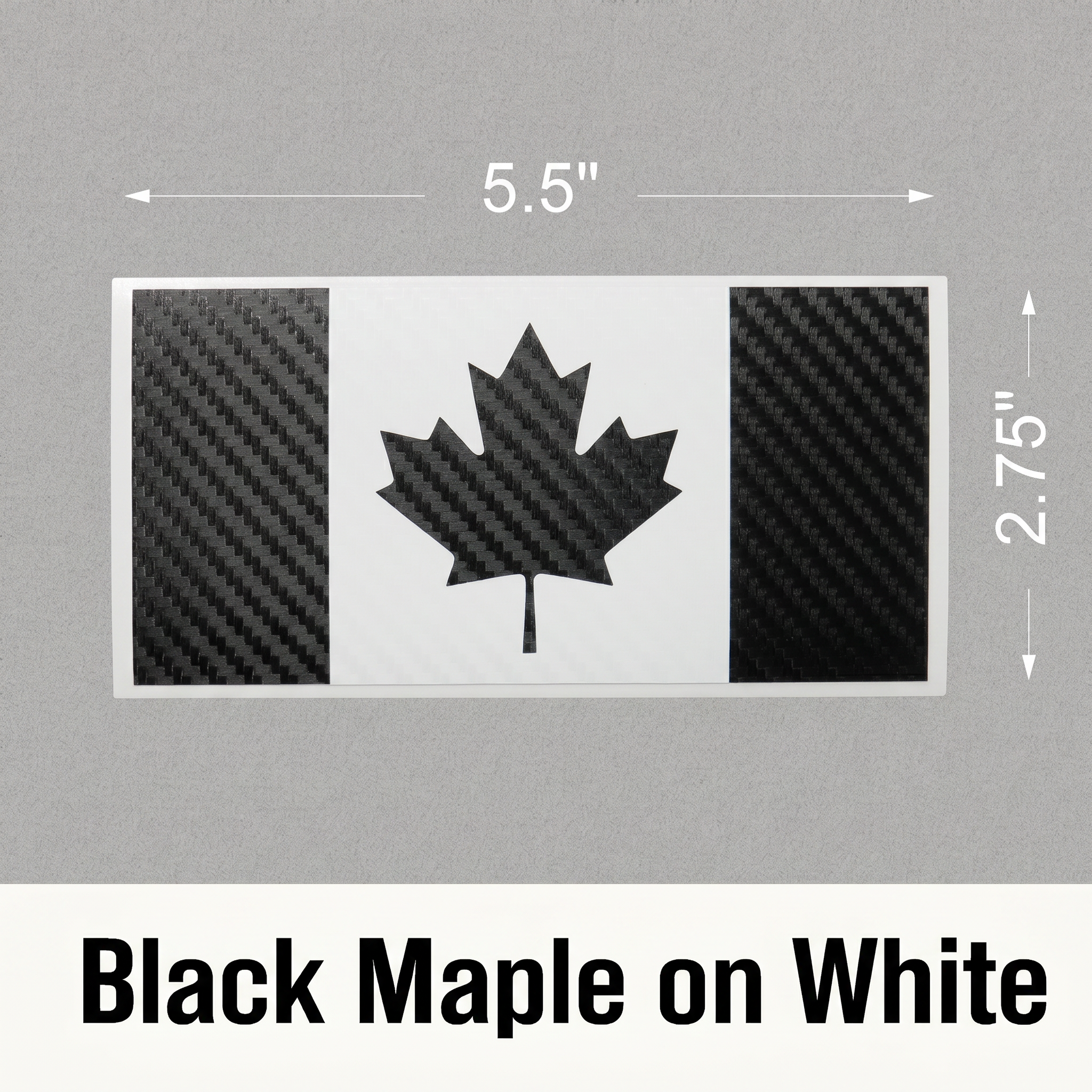 Canada Flag Vinyl Decal, Carbon Fiber