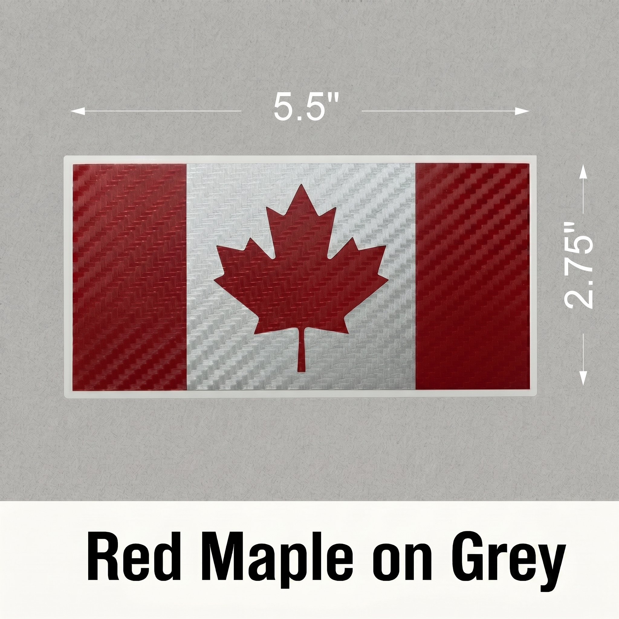 Canada Flag Vinyl Decal, Carbon Fiber