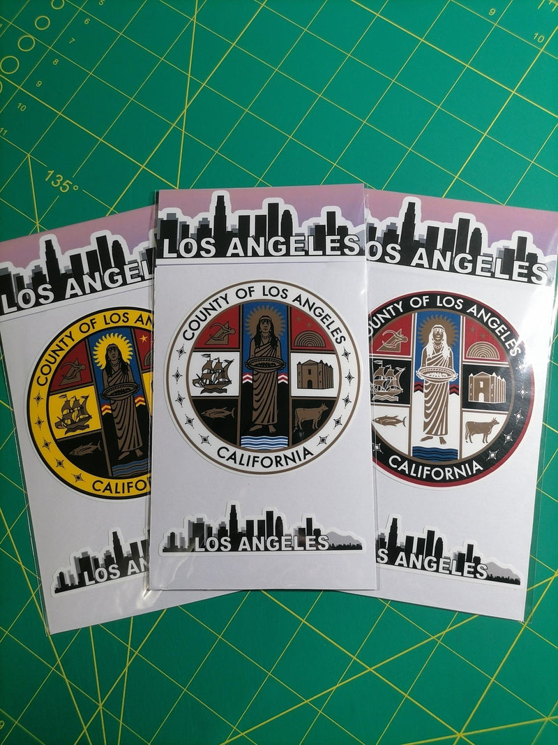 Los Angeles County Seal Sticker Set – 2 Waterproof Vinyl Decals