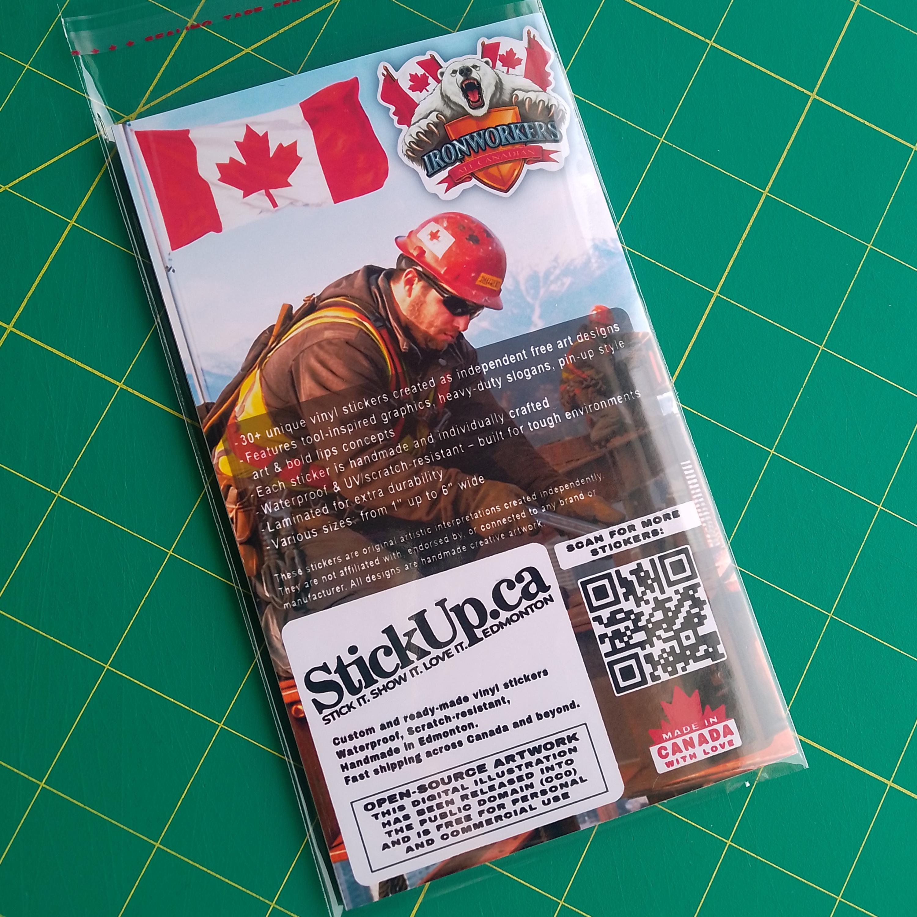 Canadian Ironworker Sticker Pack – 30+ Waterproof Vinyl Stickers