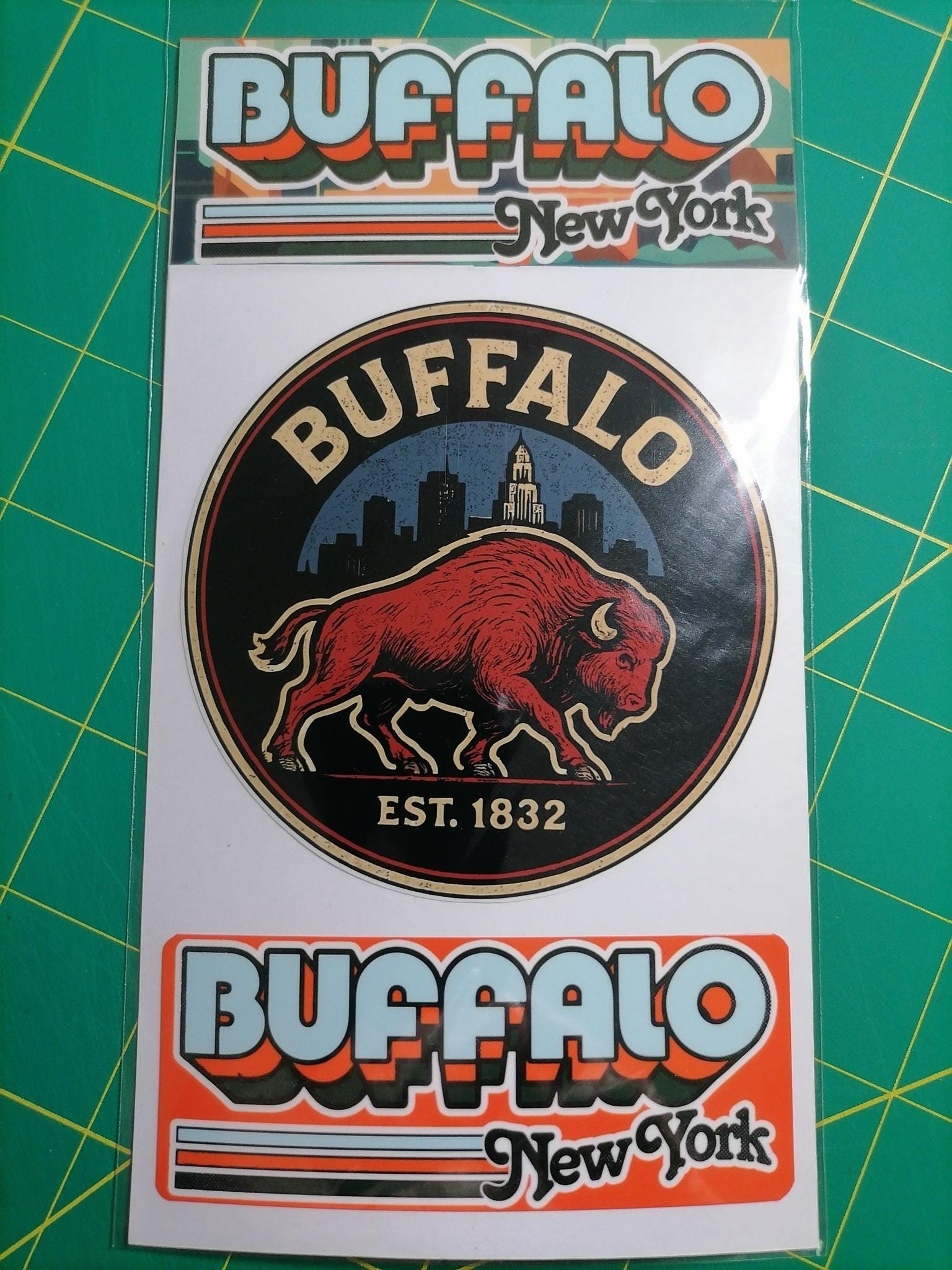 Buffalo New York Sticker Set – 2 Waterproof Retro Vinyl Decals