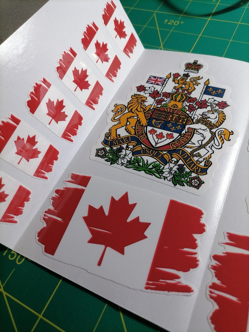 Canada Flag Sticker Pack – 30 Waterproof Vinyl Stickers