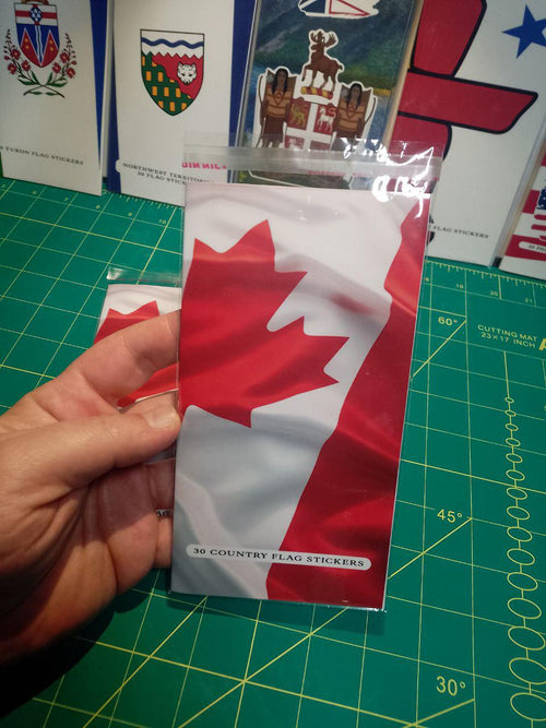 Canada Flag Sticker Pack – 30 Waterproof Vinyl Stickers