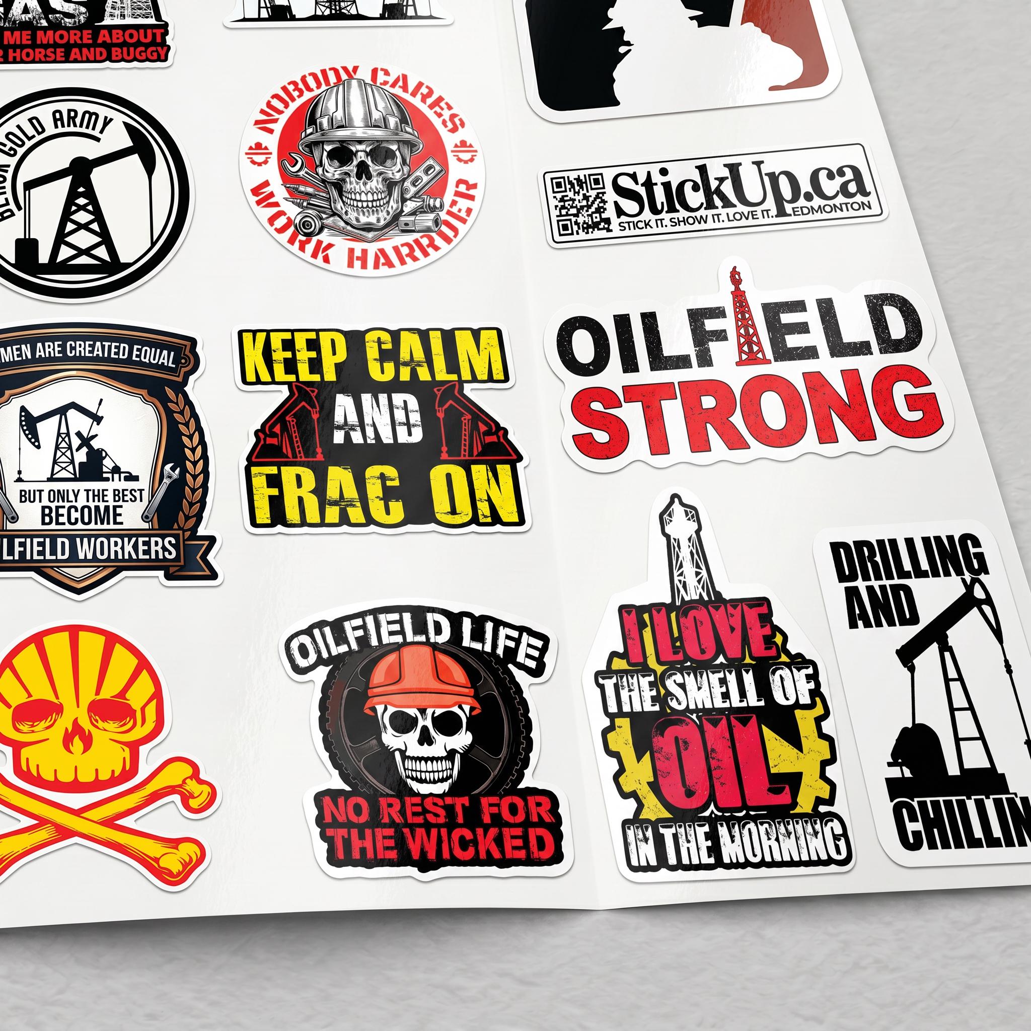Oilfield Worker Sticker Pack – 30 Waterproof Vinyl Stickers