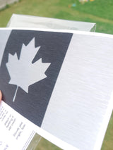 Canada Flag Decal – Brushed Black 3M Vinyl with Silver Maple Leaf
