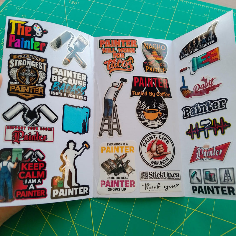 Funny Painter Sticker Pack – 20+ Waterproof Vinyl Tool Stickers