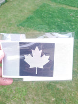 Canada Flag Decal – Brushed Black 3M Vinyl with Silver Maple Leaf