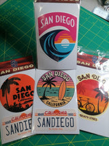 San Diego Vinyl Sticker – 4 Beach and Surf Designs