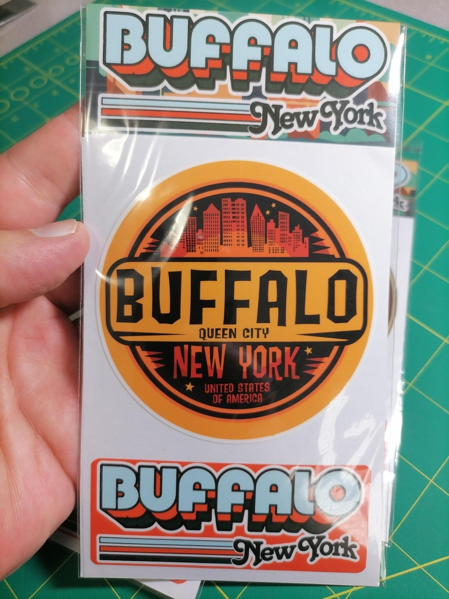 Buffalo New York Sticker Set – 2 Waterproof Retro Vinyl Decals