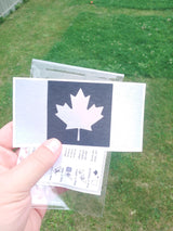 Canada Flag Decal – Brushed Black 3M Vinyl with Silver Maple Leaf