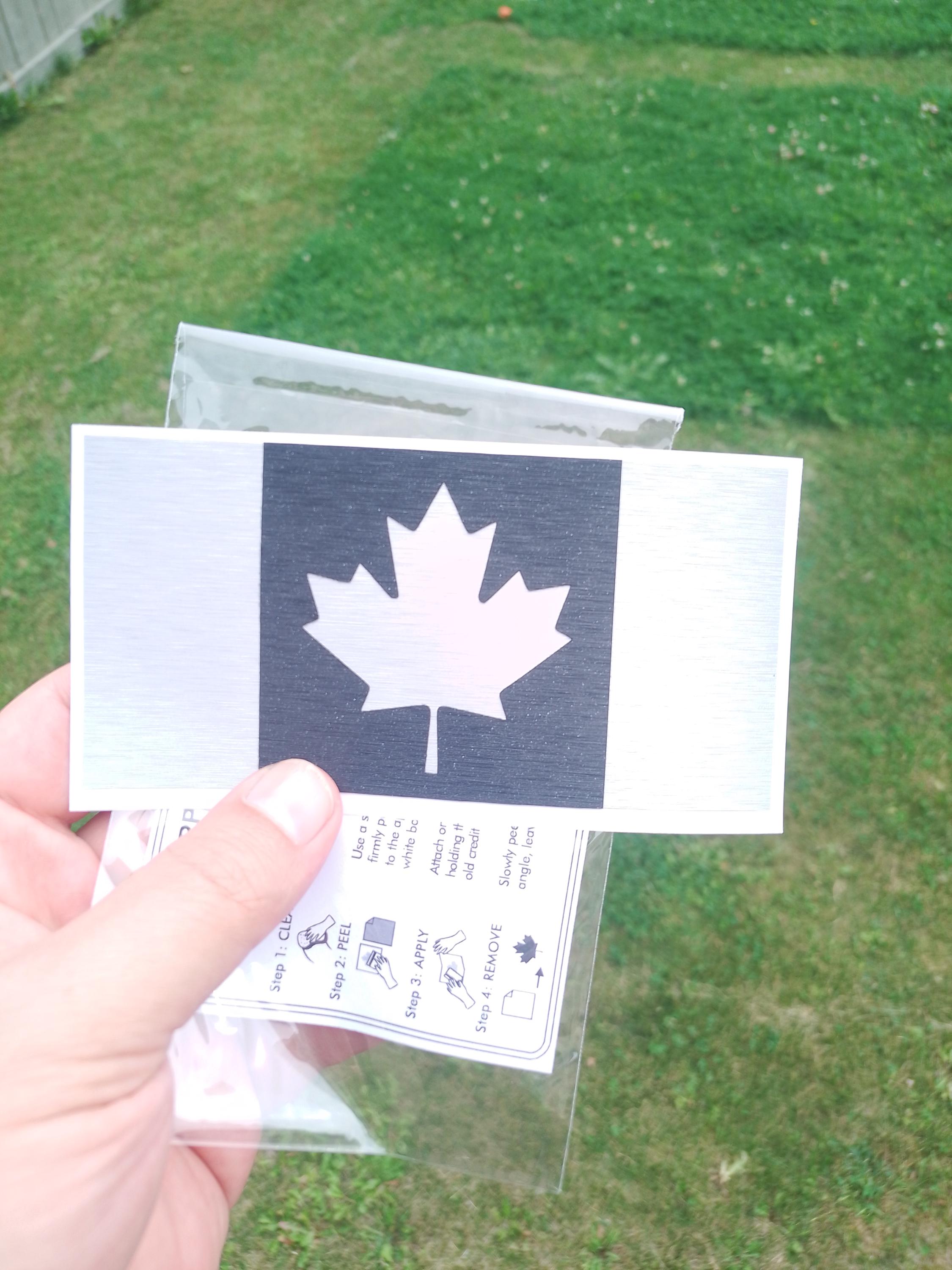 Canada Flag Decal – Brushed Black 3M Vinyl with Silver Maple Leaf