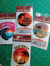 San Diego Vinyl Sticker – 4 Beach and Surf Designs