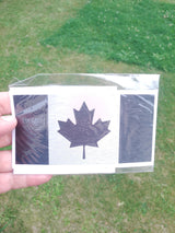 Canada Flag Decal – Brushed Black 3M Vinyl with Silver Maple Leaf