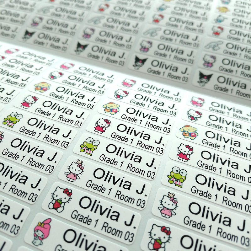 Personalized School Name Labels – Waterproof Vinyl Stickers