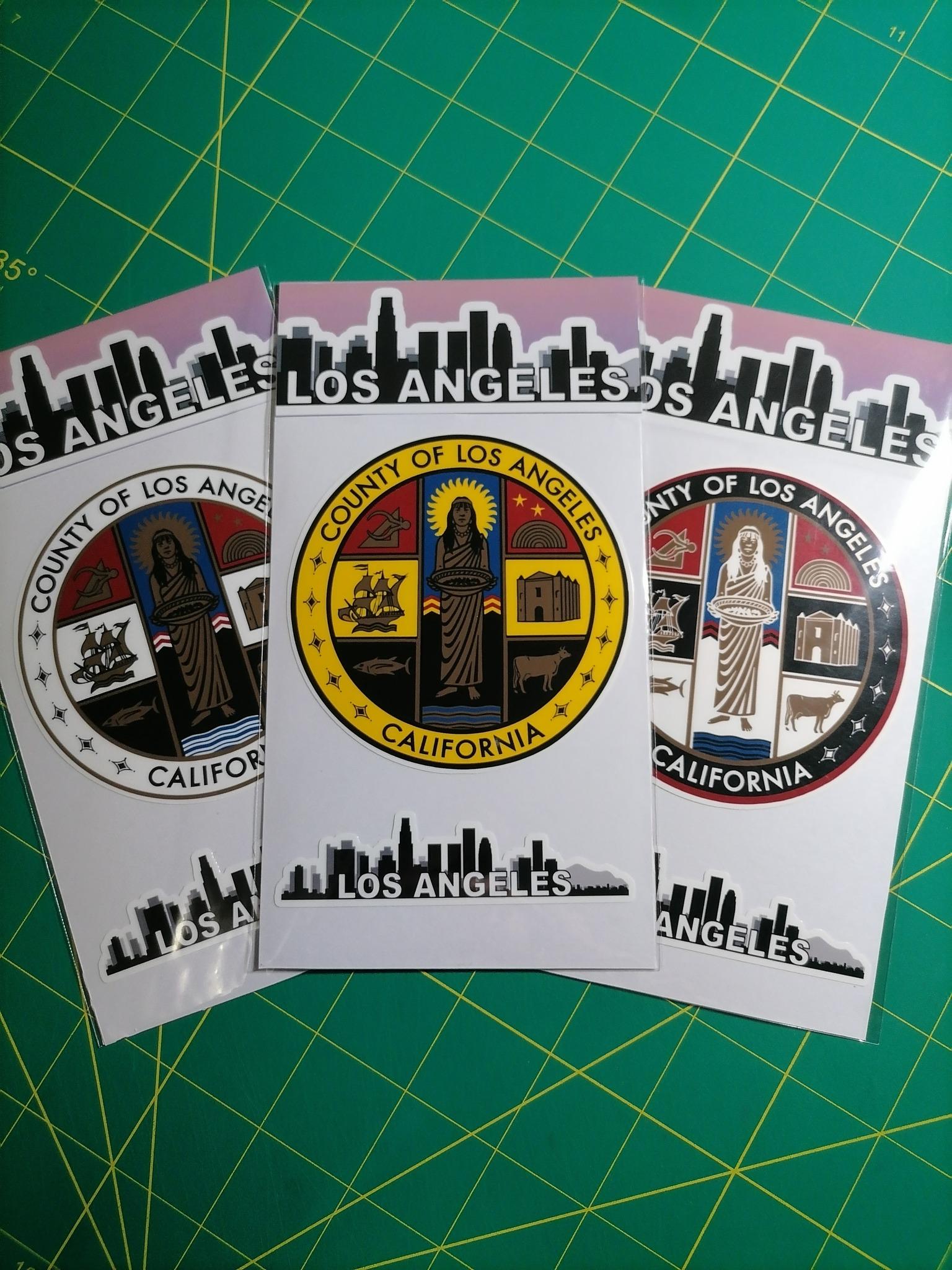 Los Angeles County Seal Sticker Set – 2 Waterproof Vinyl Decals