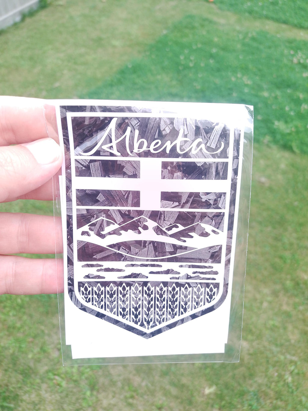 Alberta Crest Decal – Forged Carbon Fiber Vinyl Sticker