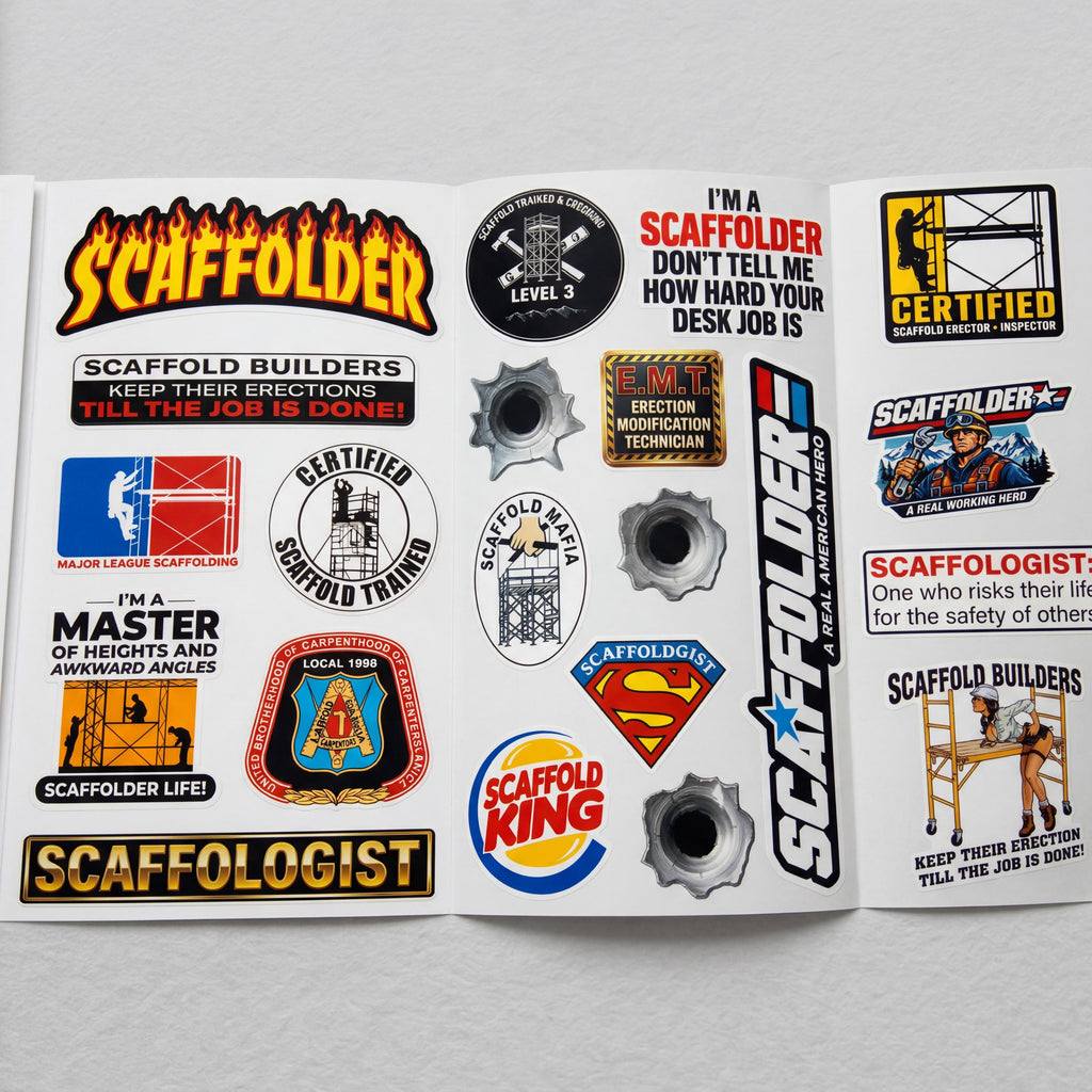 Scaffolder Sticker Pack – 30+ Waterproof Vinyl Stickers