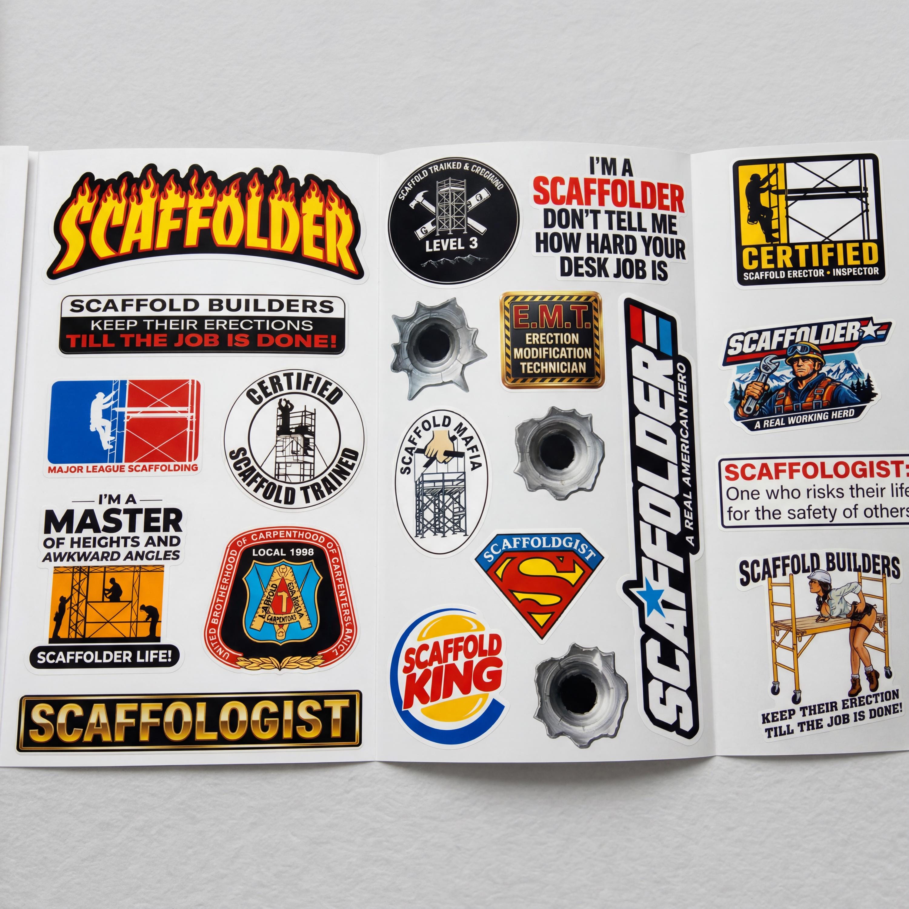 Scaffolder Sticker Pack – 30+ Waterproof Vinyl Stickers