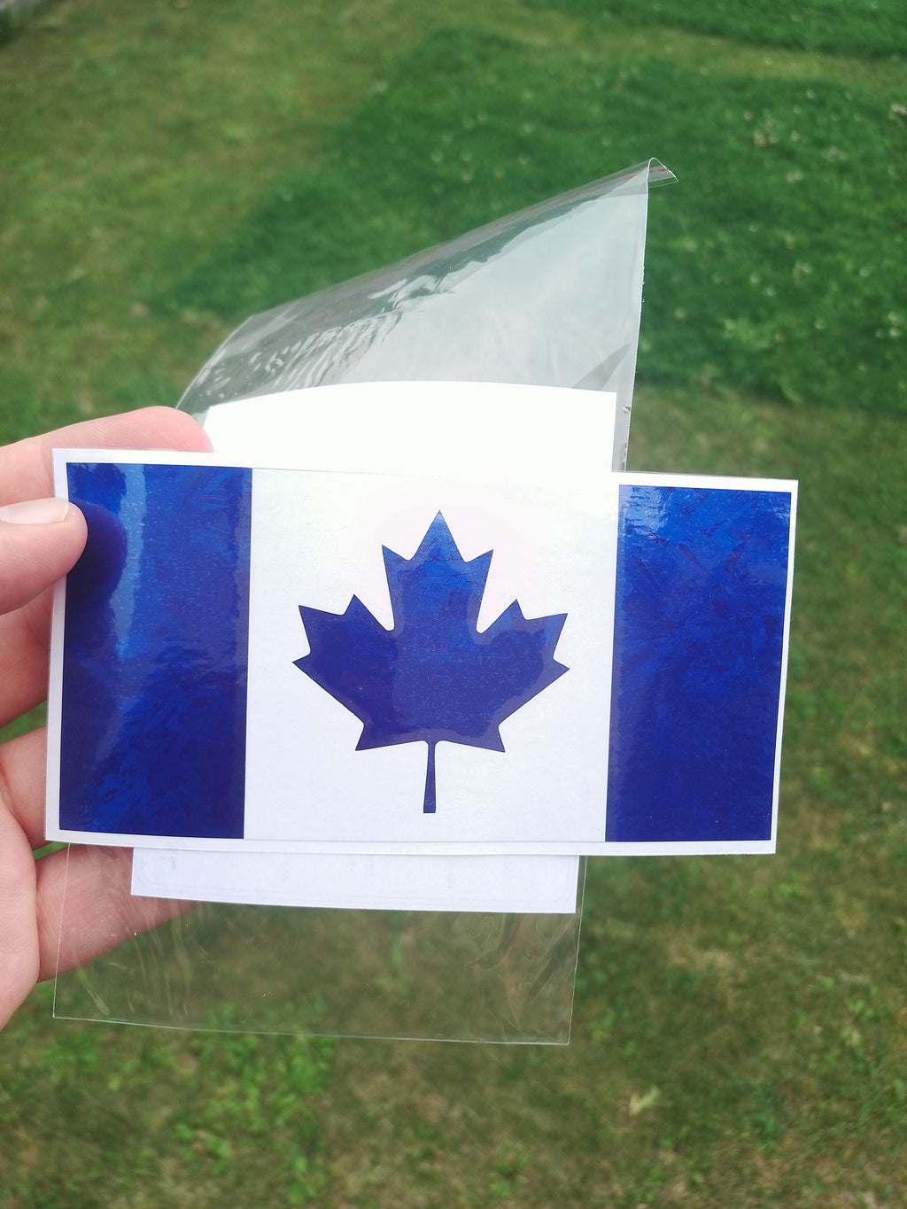 Canada Flag Forged Carbon Decal – Red or Blue Vinyl Sticker