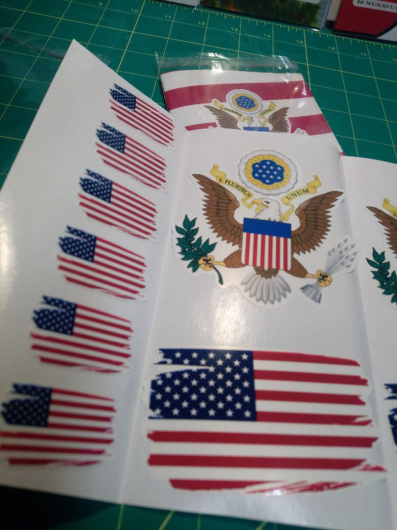 USA Flag Sticker Pack – 30 Waterproof American Vinyl Stickers