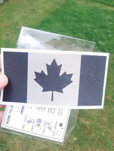 Canada Flag Decal – Brushed Black 3M Vinyl with Silver Maple Leaf