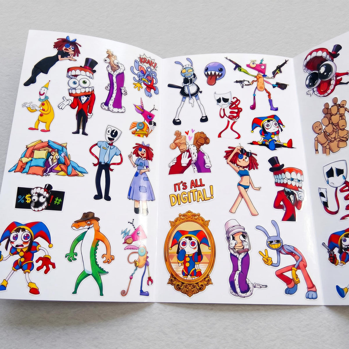 Digital Circus Sticker Pack – 25+ Colorful Vinyl Stickers