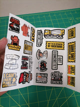 Concrete Worker Sticker Pack – 20+ Waterproof Vinyl Stickers