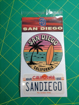 San Diego Vinyl Sticker – 4 Beach and Surf Designs