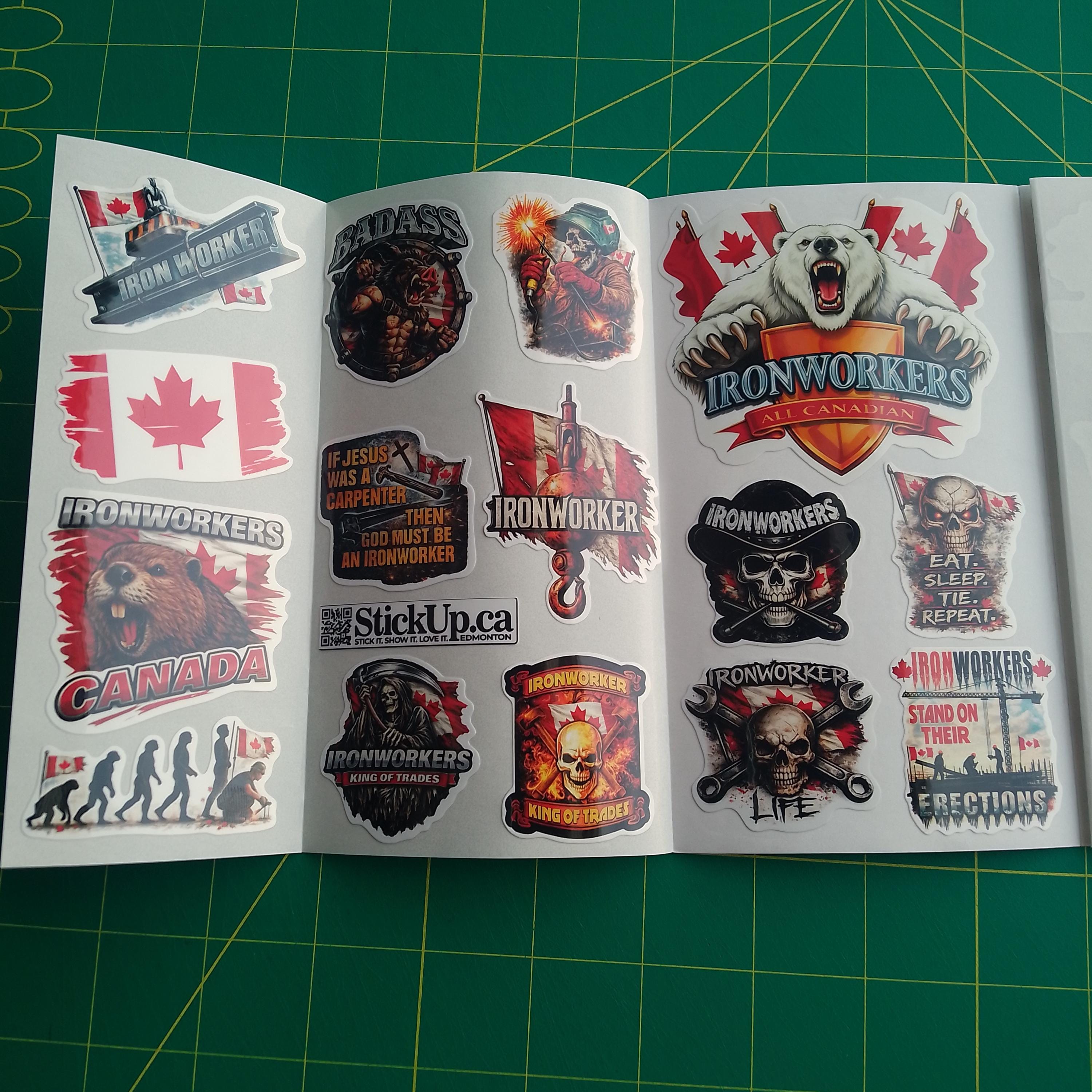 Canadian Ironworker Sticker Pack – 30+ Waterproof Vinyl Stickers