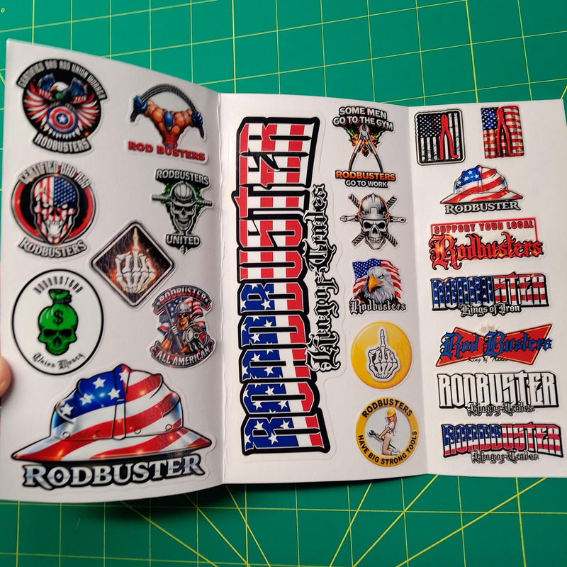 Rodbuster Sticker Pack – 20+ Waterproof Vinyl Stickers