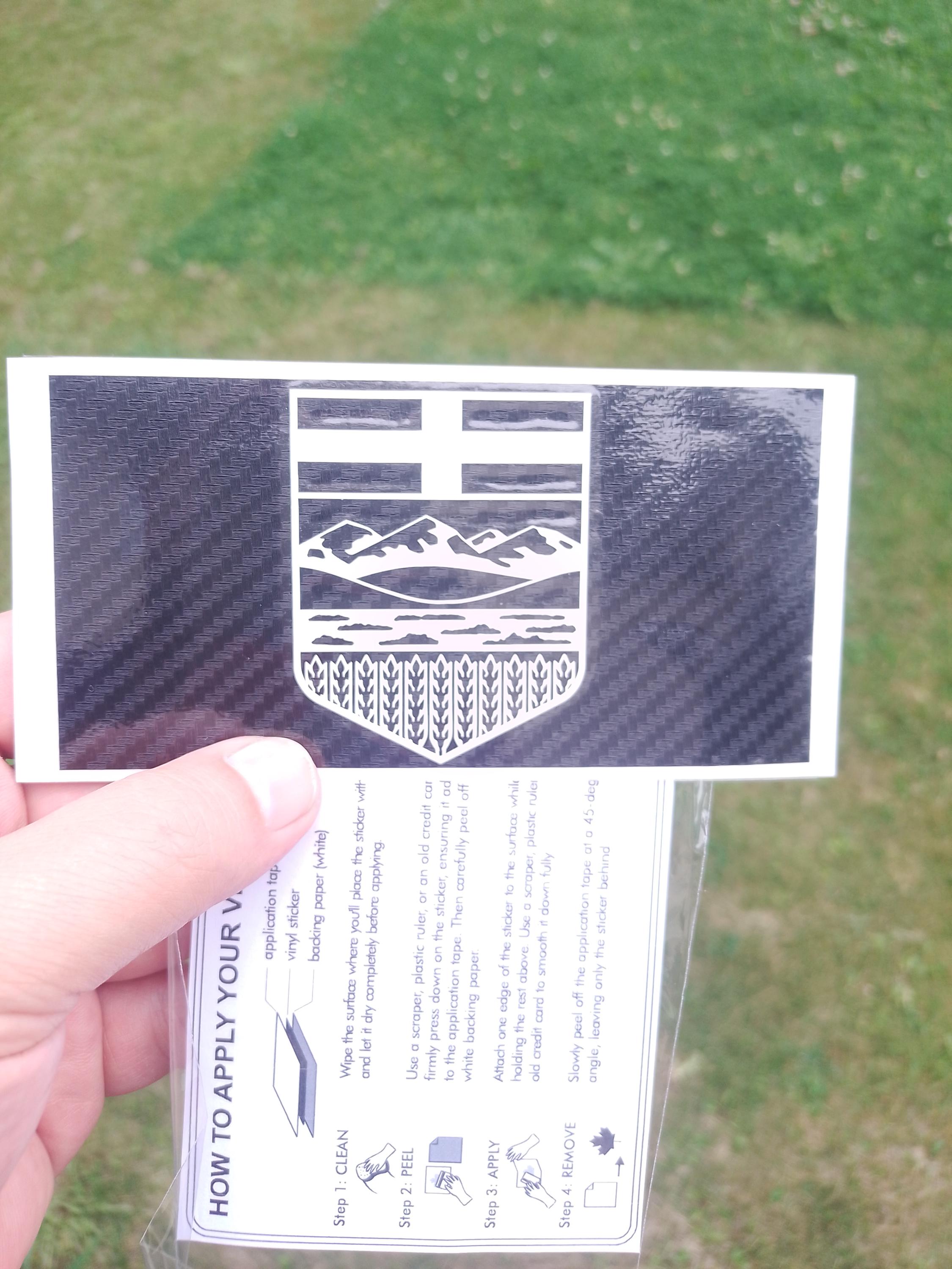 Alberta Crest Decal – Carbon Fiber or Forged Carbon Vinyl