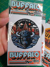 Buffalo New York Sticker Set – 2 Waterproof Retro Vinyl Decals